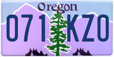 OR license plate 071KZO
