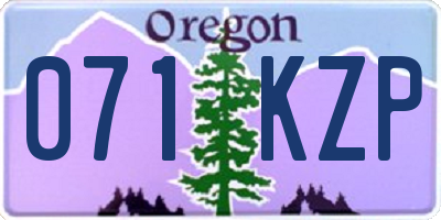 OR license plate 071KZP