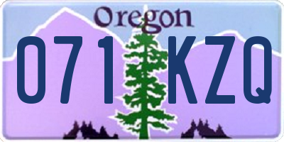 OR license plate 071KZQ
