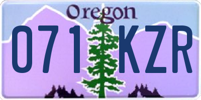 OR license plate 071KZR