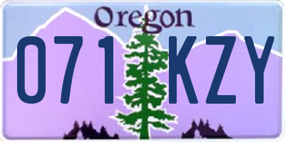 OR license plate 071KZY