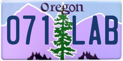 OR license plate 071LAB