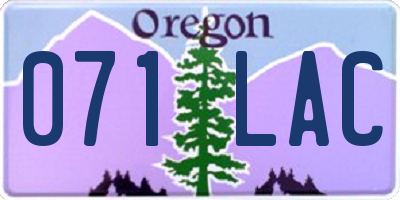 OR license plate 071LAC