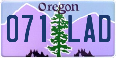 OR license plate 071LAD