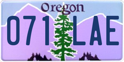 OR license plate 071LAE