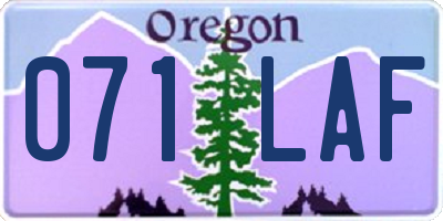 OR license plate 071LAF