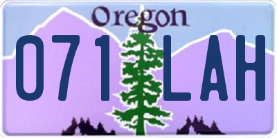 OR license plate 071LAH