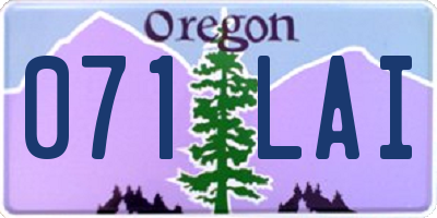 OR license plate 071LAI