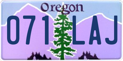 OR license plate 071LAJ