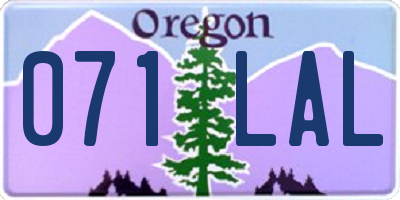 OR license plate 071LAL