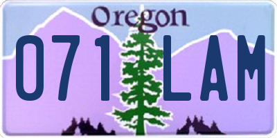 OR license plate 071LAM