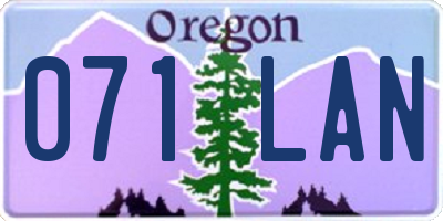 OR license plate 071LAN
