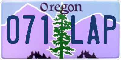 OR license plate 071LAP