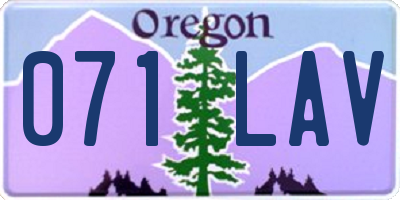 OR license plate 071LAV