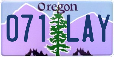 OR license plate 071LAY