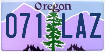 OR license plate 071LAZ
