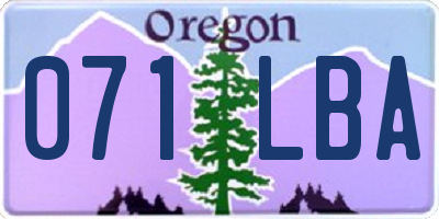 OR license plate 071LBA