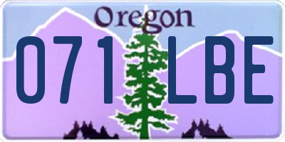 OR license plate 071LBE