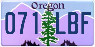OR license plate 071LBF