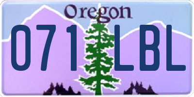 OR license plate 071LBL