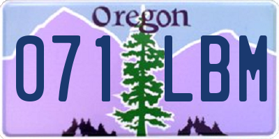 OR license plate 071LBM