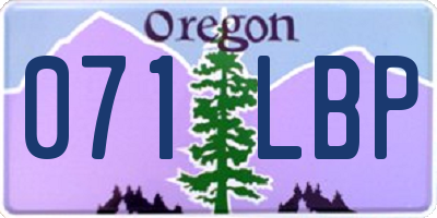 OR license plate 071LBP