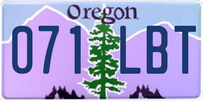 OR license plate 071LBT