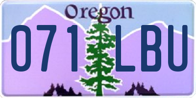 OR license plate 071LBU