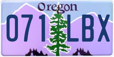 OR license plate 071LBX