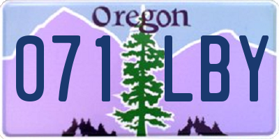 OR license plate 071LBY
