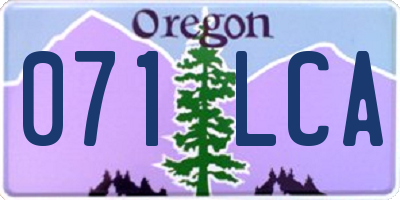 OR license plate 071LCA