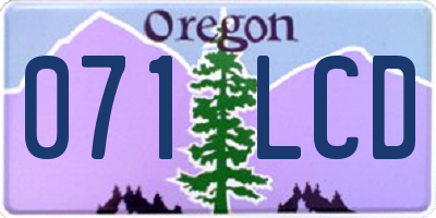 OR license plate 071LCD