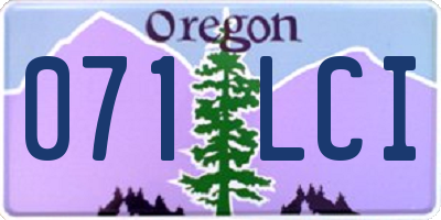 OR license plate 071LCI