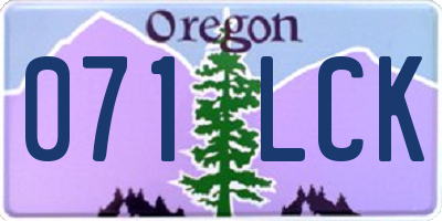 OR license plate 071LCK