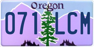 OR license plate 071LCM