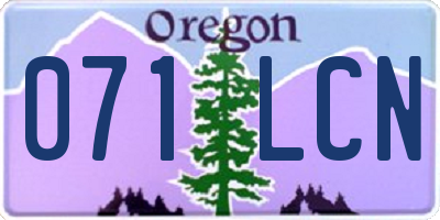 OR license plate 071LCN