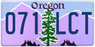 OR license plate 071LCT