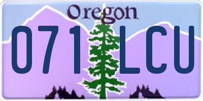 OR license plate 071LCU