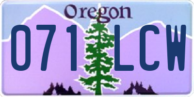 OR license plate 071LCW