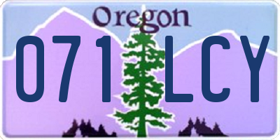 OR license plate 071LCY