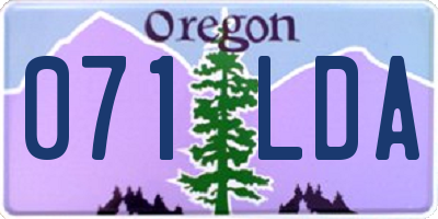 OR license plate 071LDA