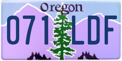 OR license plate 071LDF