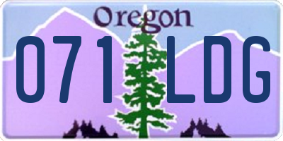 OR license plate 071LDG