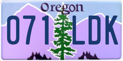 OR license plate 071LDK