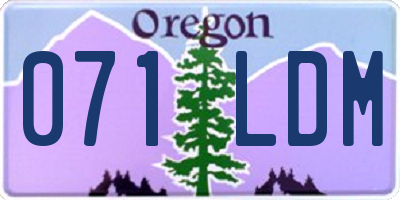 OR license plate 071LDM