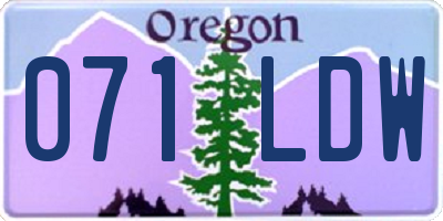 OR license plate 071LDW