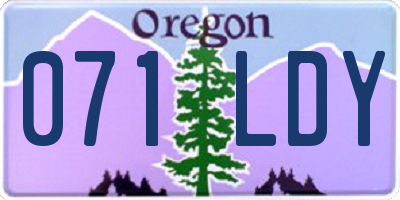 OR license plate 071LDY