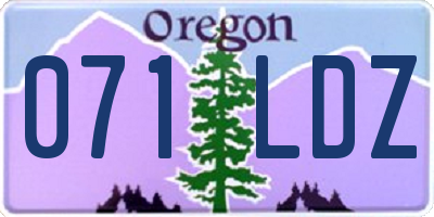 OR license plate 071LDZ