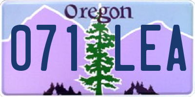 OR license plate 071LEA