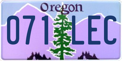OR license plate 071LEC